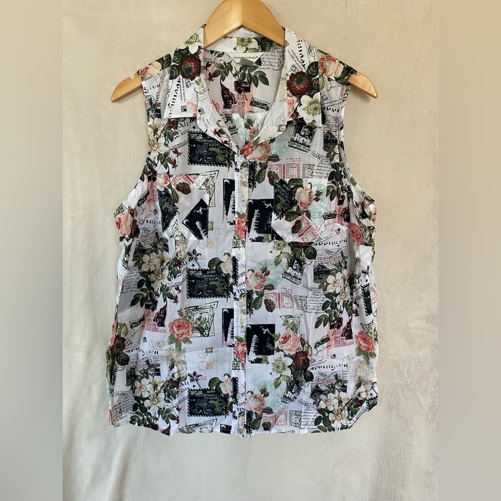 Women’s Christopher & Banks Sleeveless Button Down Shirt